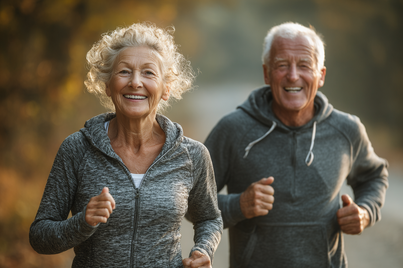 Група старших людей практикує йогу в парку